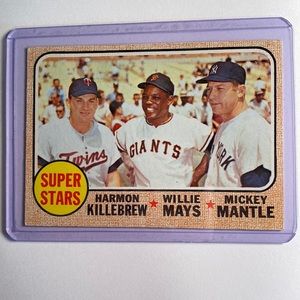 1968 Topps  Super Stars Killebrew, Mays and Mantle.